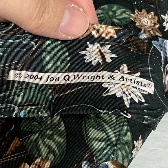 VTG Eagle Wings John Q Wright Artist 100% Silk Neck Tie Bass Fishing Action - Picture 4 of 7